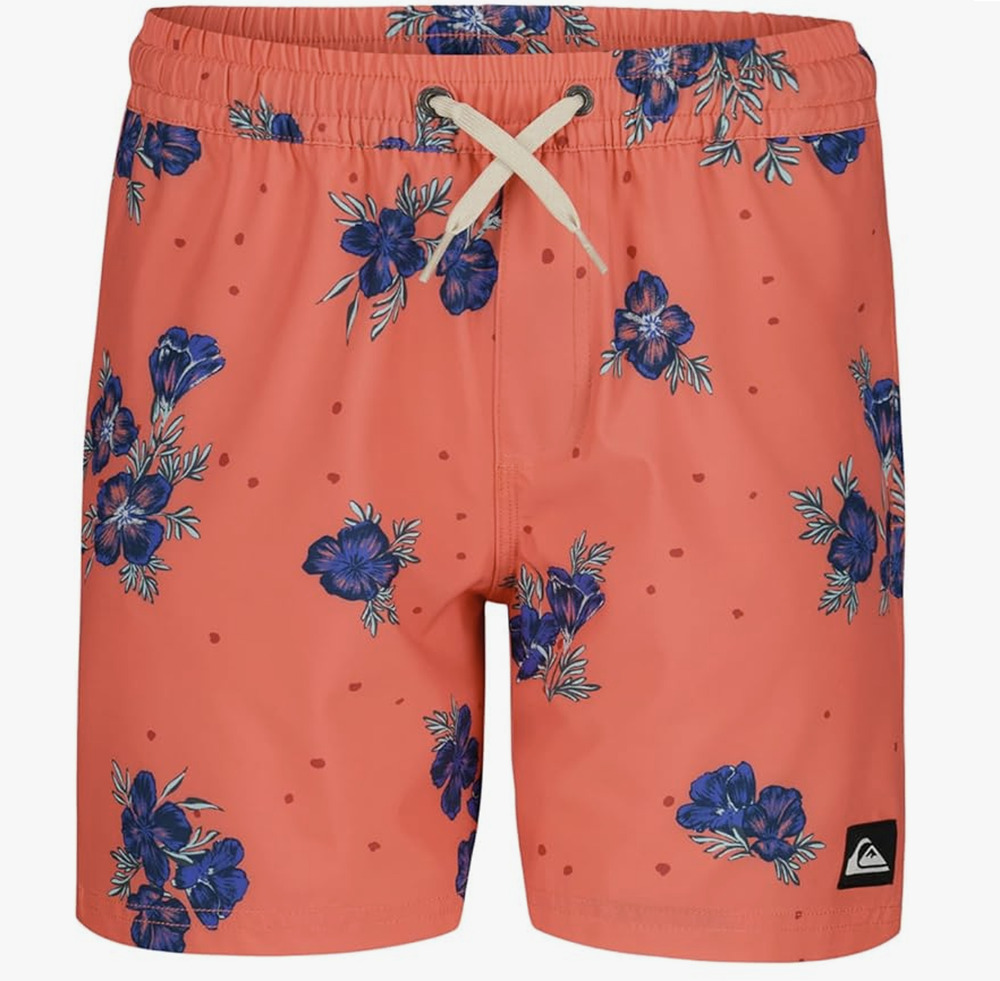 Quicksilver Boy's 5 Surfsilk Mix Volley Floral Coral Swim Trunks OS11-21